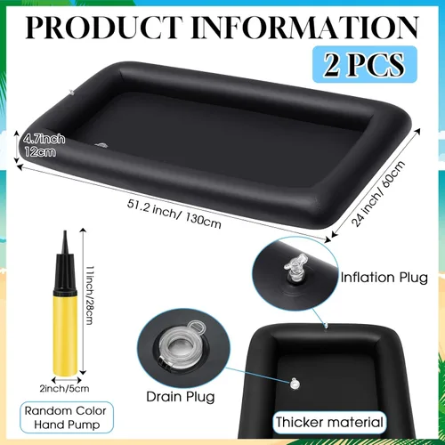 Vista 3 de Leitee El kit inflable de barra para servir incluye bandeja de buffet de ensalada con tapón de drenaje, cubierta de malla para alimentos, bebidas