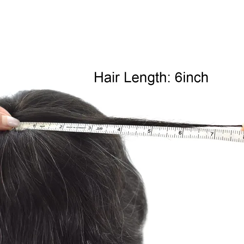 Vista 6 de Toupee para hombres, pieza de cabello humano real, sistema de cabello para hombre, encaje suizo suave, extensiones de cabello para hombre, gris