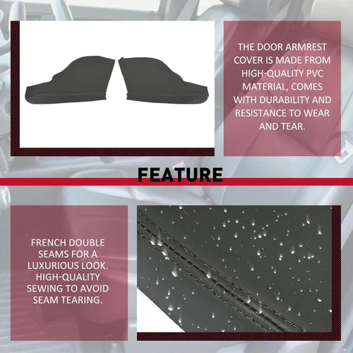 Vista 4 de HECASA Cubierta para reposabrazos para panel de puerta, compatible con Honda Odyssey 2011, 2012, 2013, 2014, 2015, 2016, 2017, Honda Odyssey