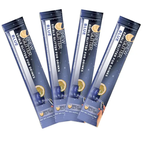 Vista 24 de Brew Glitter - Purpurina comestible rosa claro para bebidas, cócteles, cerveza y bebidas 1 frasco de 4g