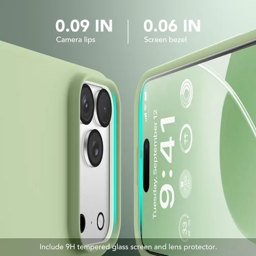Vista 890 de GONEZ Funda magnética para iPhone 14, compatible con Magsafe, con protector de pantalla + protector de cámara, forro de microfibra antiarañazos