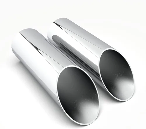 Vista 4 de Puntas de escape cromadas de alto rendimiento, corte en ángulo, corte de lápiz, giro hacia abajo, varios tamaños, 2 piezas