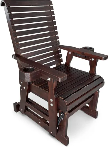 Vista 11 de Hamaca de patio Fortune Candy con portavasos, alta parte posterior enrollada y asiento perfilado profundo, resistente de 800 libras (Negro, 2 plazas)