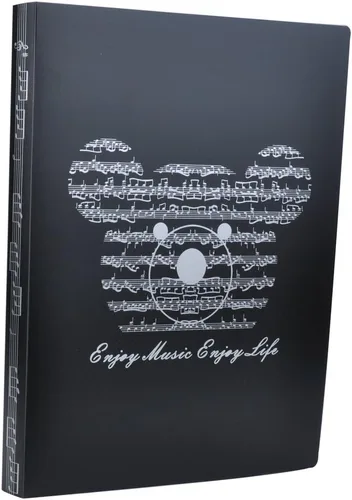 Vista 3 de Carpeta de archivos de música tamaño A4, carpeta de partituras de papel, documentos, temática musical, 40 bolsillos, carpeta de almacenamiento