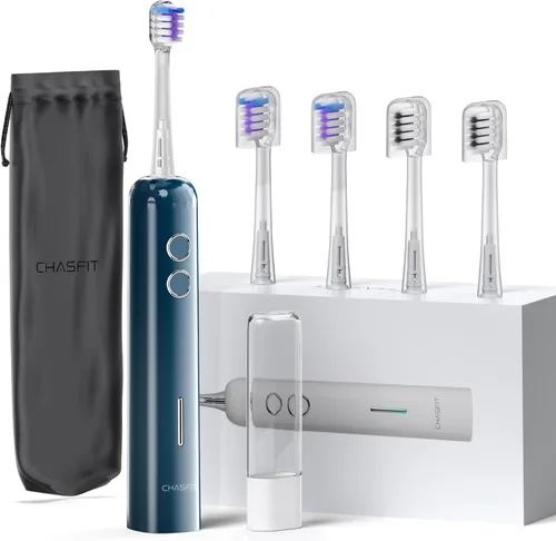 Cepillo de dientes eléctrico para adultos, cepillo de dientes sónico de oscilación y vibración, técnica de cepillado BASS, cepillos de dientes