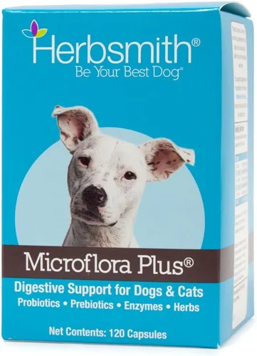 Vista 10 de Herbsmith Microflora Plus – Ayuda a la digestión del perro – Probióticos y enzimas digestivas para perros – Prebiótico para perros – 30 cápsulas