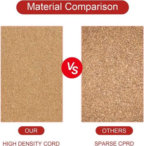 Vista 4 de Azulejos de corcho de 12 x 12 pulgadas – Tablero de corcho de 1/2 pulgada de grosor – Tablero de anuncios – Decoración de tablero de pines