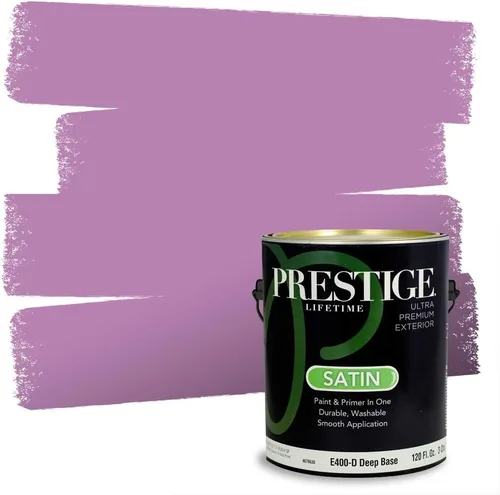Vista 104 de PRESTIGE Pinturas de pintura interior e imprimación en uno, 1 galón, plano, combinación comparable de Sherwin Williams* Kimono Violet*