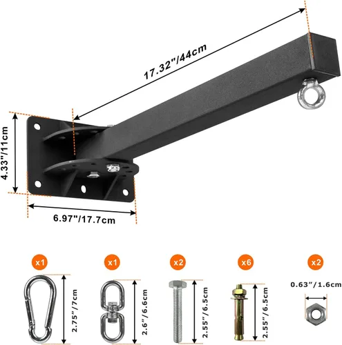 Vista 2 de Soporte de pared para colgar bolsas pesadas, colgador ajustable para bolsa de boxeo, 7 posiciones ajustables, soporte de pared para boxeo, Muay Thai