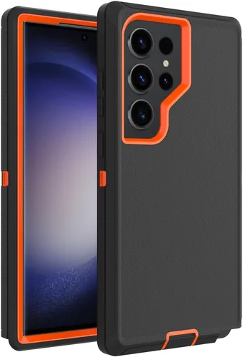 Vista 11 de Funda WOGROO para Galaxy Note 8, funda protectora resistente a caídas y golpes de grado pesado y resistente para Samsung Galaxy Note 8, Negro+Naranja