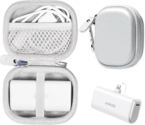 Vista 8 de CaseSack Funda para cargador portátil Anker con conector Lightning incorporado (negro)