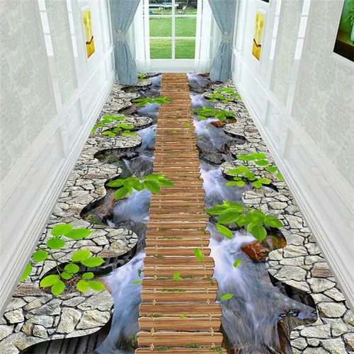 Vista 19 de Alfombra de pasillo de arco iris, 1.3 x 7 pies, alfombra de pasillo de abstracción interior, alfombra de pasillo para sala de estar para pasarela