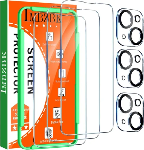 Vista 8 de IMBZBK Paquete de 3 protectores de pantalla para iPhone 13 Pro Max con 3 protectores de lente de cámara de vidrio templado Accesorios Protector