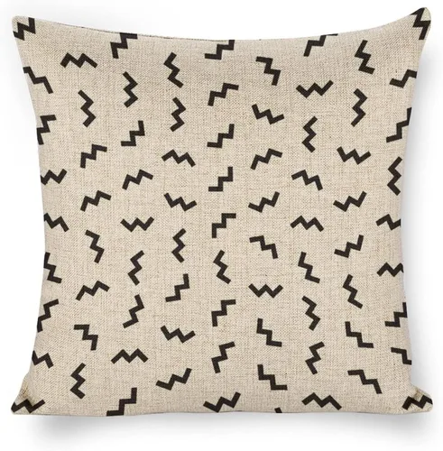 Vista 3 de HOSTECCO Juego de 4 fundas de almohada geométricas para exteriores de 18 x 18 pulgadas, fundas de almohada bohemias en blanco y negro, impermeables