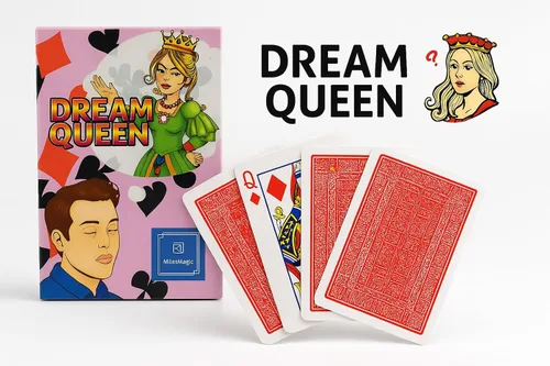 Vista 5 de MilesMagic Truco de magia Dream Queen Truco de tarjeta de ilusión de mentalismo de mago Efecto de predicción de reina fácil de realizar