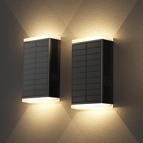Vista 10 de Lámpara solar de pared para exteriores, 3000/4000/6000K, 3 modos de iluminación del atardecer al amanecer, aplique de pared IP67, impermeable
