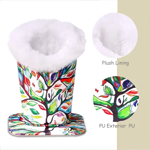 Vista 2 de MoKo Eyeglasses Holder, Modern Velvet Plush Lined PU Leather Household Magnetic Protective Anti-Scratch Stand Case