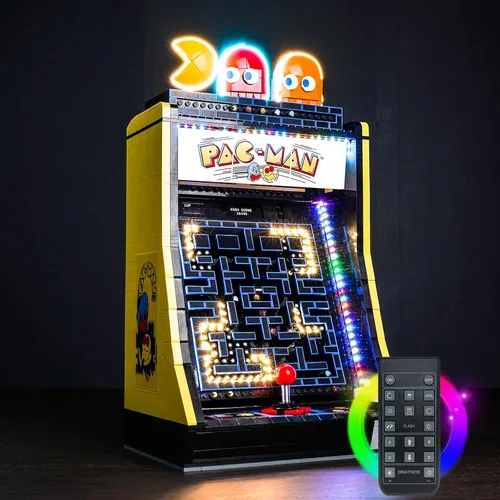 Vista 6 de Kit de luz LED mejorado compatible con Lego Icons PAC-Man Arcade Building Blocks Model, versión musical compatible con Lego 10323
