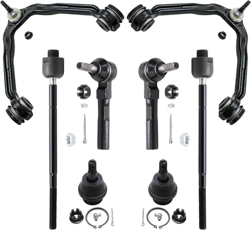 Vista 175 de Detroit Axle - Kit de ocho piezas - brazos de control de suspensión inferior delantero y trasero con juntas de bolas, extremos de barras