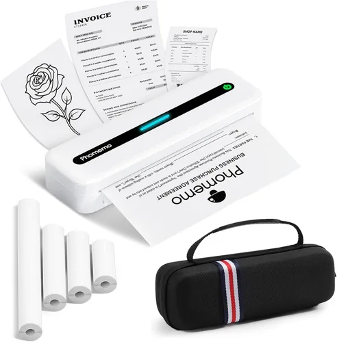 Vista 12 de Phomemo Impresoras Portátiles Inalámbricas para Viajes, Impresora Térmica Portátil sin Tinta para Teléfono y Portátil, Compatible con Papel
