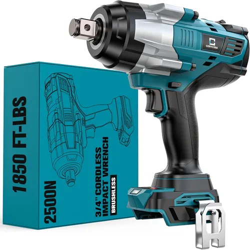 Vista 10 de Llave de impacto inalámbrica de 1/2 pulgada para batería DeWalt Max20V: Llave de impacto de alto torque de 1700 pies-libras, herramienta de servicio