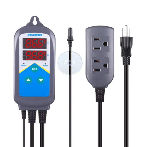 Inkbird Controlador Digital de Temperatura de Salida con Control de Día y Noche para Elaboración de Cerveza, Acuario, Cría de Reptiles, Incubación,