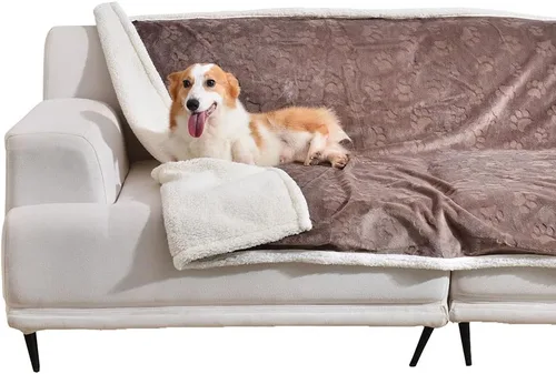 Vista 18 de Qeils - Mantas para mascotas para gatos - Manta impermeable para gatos lavable - Manta de vellón Sherpa para cachorros, protector reversible