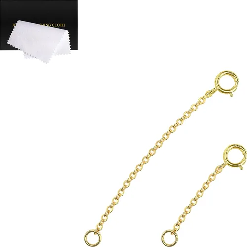 Vista 15 de Extensor de collar de plata de ley 925, extensores de cadena de collar para mujer, pulsera de cadena, extensión de joyería para collares, juego de 3