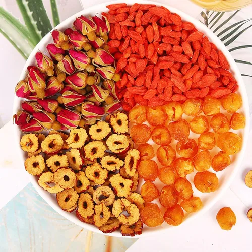 Vista 5 de Longan Red Date Rose Goji Flower Tea Combination 8.8 oz/250g (50 bolsas pequeñas) té de frutas, bebida de té para damas, té de flores y frutas, té