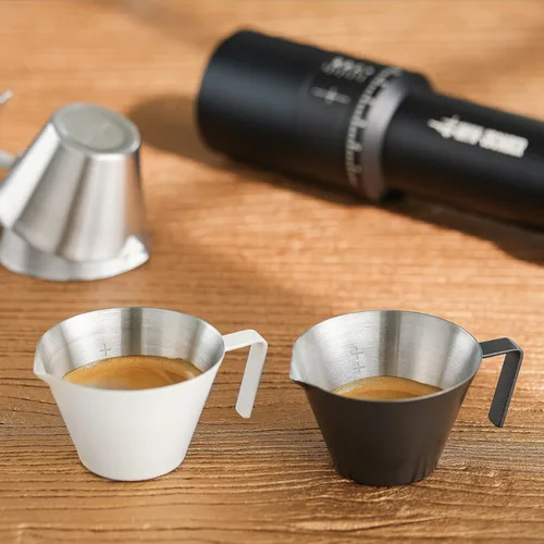Vista 8 de MHW-3BOMBER Paquete de 2 tazas medidoras de café expreso de acero inoxidable para café de doble tiro, accesorios para máquina de café espresso