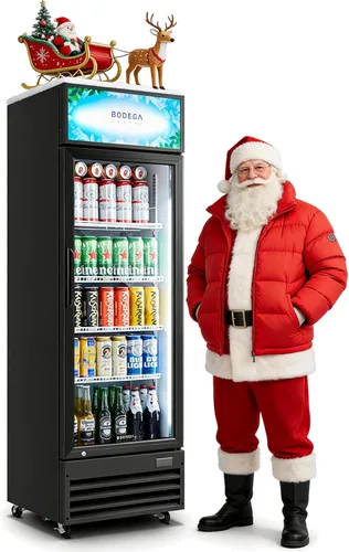 Vista 11 de BODEGACOOLER Refrigerador Comercial para Bebidas, Refrigerador para 264 latas y 120 botellas, Luz LED suave y descongelamiento automático