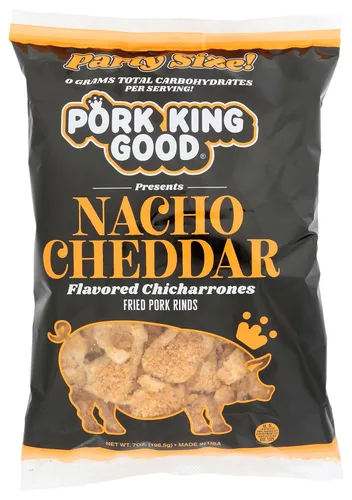 Vista 24 de Pork King Good Chicharrones de cerdo (Chicharrones) (Queso Cheddar Blanco, 4 Pack)