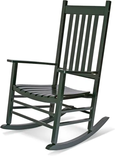 Vista 18 de Shine Company - Balancín para porche estilo Vermont, Silla mecedora de madera de respaldo alto, Aruba