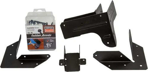 Vista 2 de Simpson Strong-Tie APRTC2 Outdoor Accents ZMAX, conector de esquina rígido negro para 2 vigas, postes de 2 x 4 (paquete de 8)