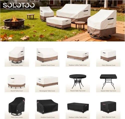 Vista 2 de Fundas para Muebles de Exterior Impermeables Funda para Sofá de Exterior de 3 Plazas, 79 pulgadas de ancho x 38 pulgadas de profundidad x 35