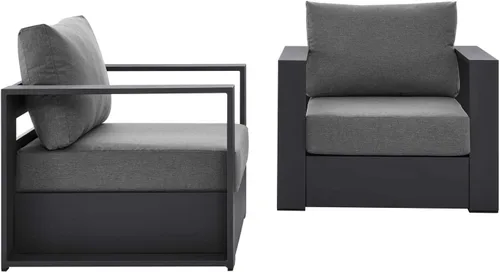 Modway Tahoe - Juego de 2 piezas de aluminio para patio, color gris carbón carbón gris
