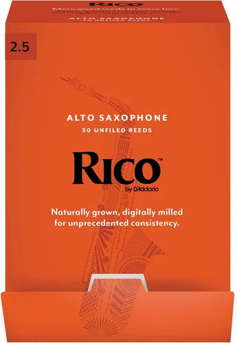 Vista 19 de D’Addario Woodwinds, cañas para saxofón Rico, saxofón alto, RJA0325, resistencia 2.5, paquete de 3