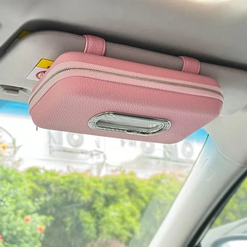 Vista 11 de Soporte para pañuelos de automóvil, soporte para servilletas para visera de automóvil, soporte de pañuelos para visera de automóvil, soporte de Beige