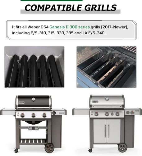Vista 6 de 66032 66795 Barras aromatizantes de 17 pulgadas de repuesto para Weber GS4 Genesis II 300, E-310 E-315 E-335 E-330 S-335, piezas Genesis GS4 II LX