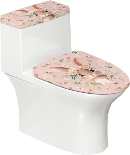 Vista 14 de Puprle - Funda para tapa de inodoro de mármol blanco, resistente a salpicaduras, con borde elástico, fundas suaves para inodoro de baño, se adapta a