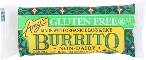 Amy's Comidas congeladas, burrito de frijoles y arroz, vegano y sin gluten, 5.5 oz