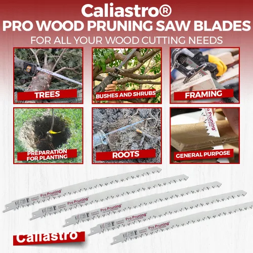 Vista 4 de Hojas de sierra de poda de madera de 12 pulgadas para sierras recíprocas/Sawzall - Paquete de 5