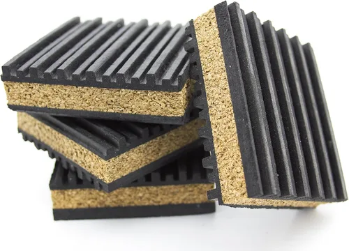 Vista 6 de Almohadillas antivibración de caucho y corcho PneumaticPlus para aislamiento, 4 unidades, 4