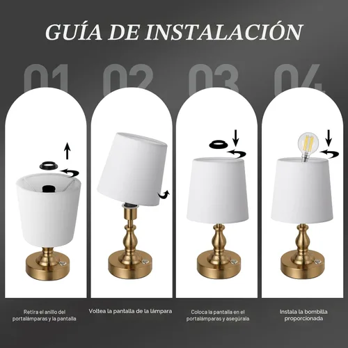 Vista 8 de PARTPHONER Mini lámpara de mesa LED inalámbrica, lámpara recargable de 5200 mAh operada por batería, brillo de 3 niveles, lámpara de escritorio