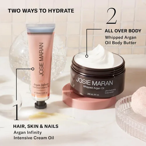 Vista 6 de Josie Maran Mantequilla corporal batida, crema corporal reafirmante para la piel con aceite de argán, manteca de karité batida, aceite de aguacate