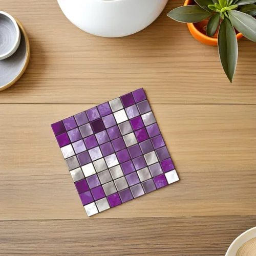 Vista 4 de IMIKEYA 10 calcomanías 3D para azulejos de mosaico autoadhesivos, removibles, papel tapiz decorativo de PVC, calcomanías cuadradas para cocina