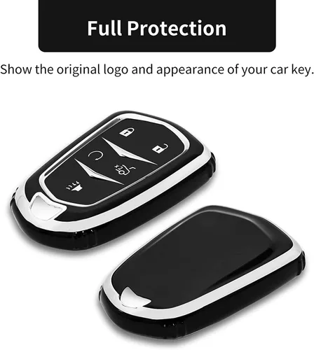 Vista 4 de OFFCURVE Funda protectora para llave de Cadillac Escalade 2015-2019 CTS XTS ATS STS XT4 XT5 CT6 SRX Smart Key Holder Accesorios de coche, negro