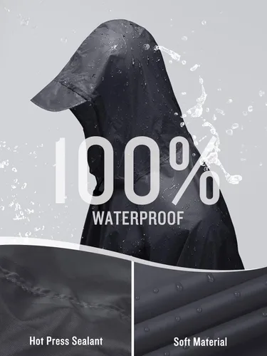 Vista 3 de SaphiRose Poncho de lluvia con capucha impermeable para hombres, mujeres y adultos
