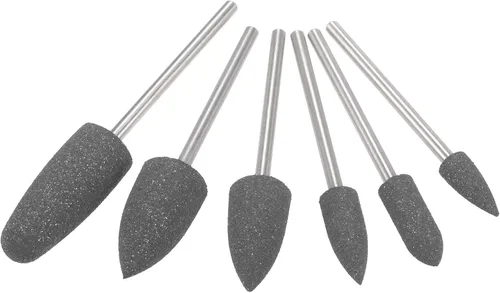 Vista 9 de uxcell Brocas de molienda montadas cabezas amoladora diferentes formas de cabeza ruedas de pulido de silicona para herramientas rotativas azul 6