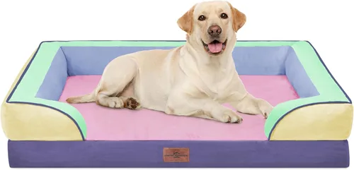 Vista 175 de Comfort Expression Cama ortopédica para perros extra grandes de 45 x 35 pulgadas, cama para mascotas XL de espuma tipo caja de huevos impermeable